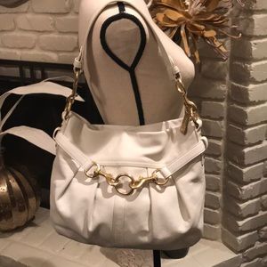 COACH rare hobo bag with gold detail!